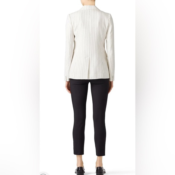 Rachel Zoe Dominique Blazer White and Black Pinstripe Designer Jacket Layer - Picture 2 of 7
